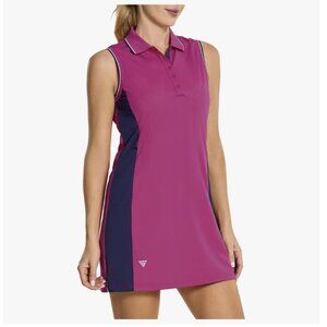 NWOT Tennis Dress w/ separate Shorts Sleeveless Zip Pockets collared polo golf